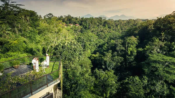 Drone légifelvételek esküvő: luxury hotel — Stock Fotó