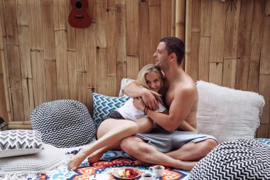 Balayı Bali Ubud. Başarılı çift villasında, güzel manzarası rahatlatıcı