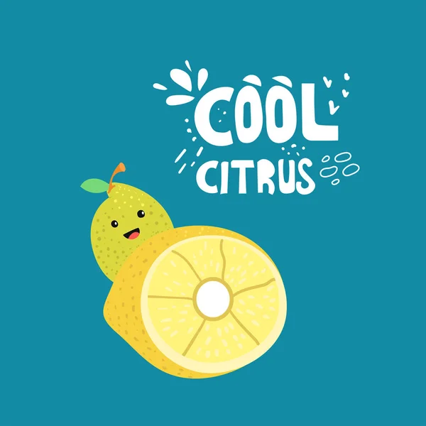 Kawaii limon karakter elle çizilmiş illüstrasyon
