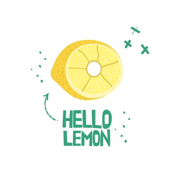 Taze limon elle çizilmiş vektör çizim kesmek