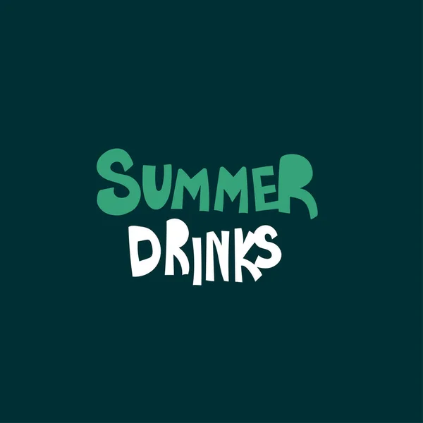 Summer drinks hand drawn flat vector lettering — Stock Vector