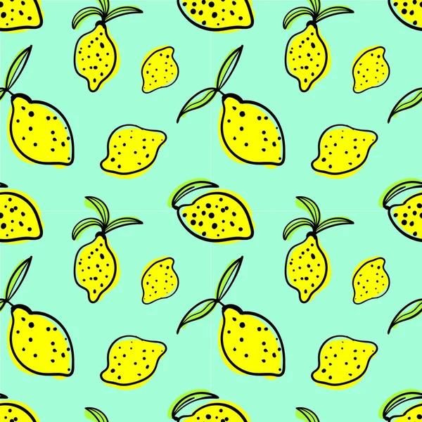 Limon çizilmiş sorunsuz vektör desen el, doodle