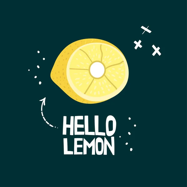 Taze limon elle çizilmiş vektör çizim kesmek