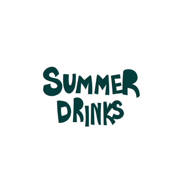 Bebidas de verano dibujado a mano plana vector de letras — Vector de stock