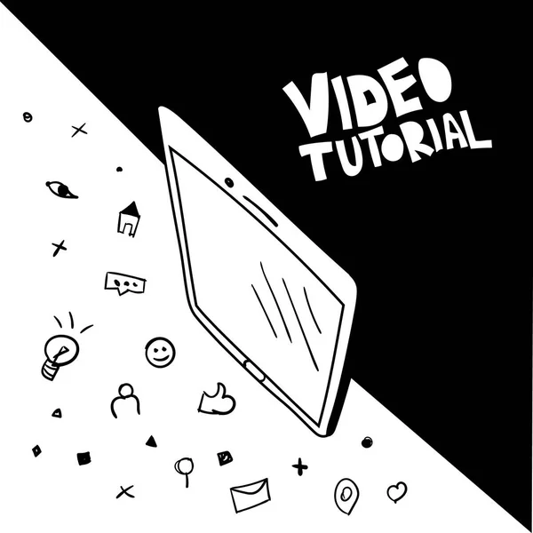 Video öğretici vektör poster yazı ile