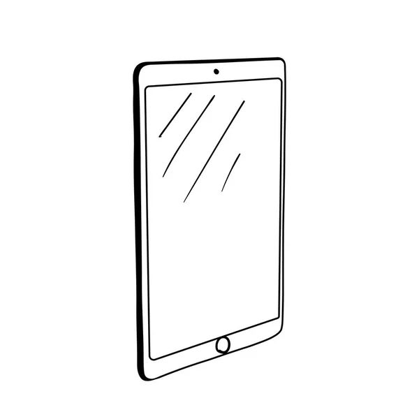 Computador gráfico tablet ilustração desenhada à mão —  Vetores de Stock
