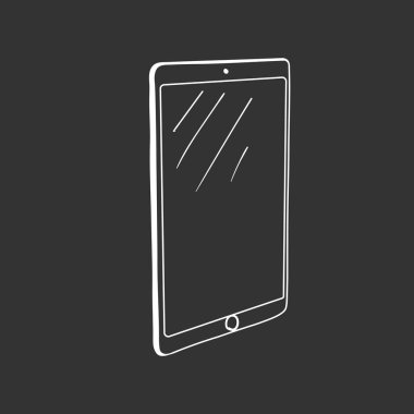 Grafik tablet kontur tebeşir çizim