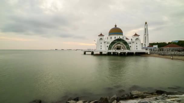 Πάροδο Του Χρόνου Πλάνα Του Ηλιοβασίλεμα Μέρα Νύχτα Στο Malacca — Αρχείο Βίντεο