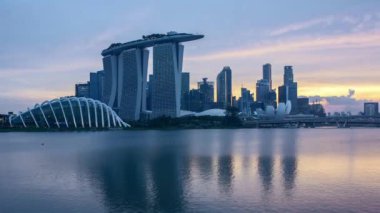 Zaman atlamalı gün gece Sunset Singapur. 