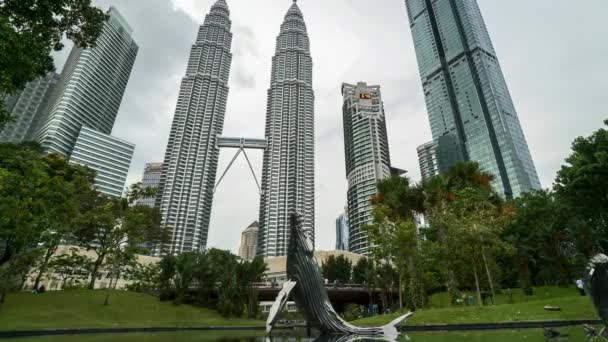 Time Lapse Sunset Scene Kuala Lumpur City Skyline Pan Right — Stock Video