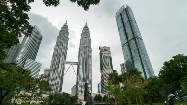 Time Lapse Sunset Scene Kuala Lumpur City Skyline Inglês Inclinar — Vídeo de Stock