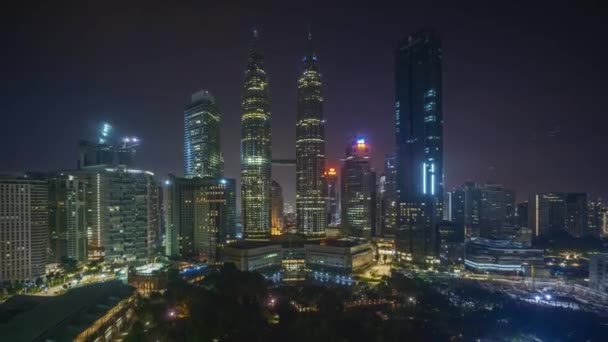 Time Lapse Sunrise Scene Kuala Lumpur City Skyline Inglés Acercar — Vídeo de stock