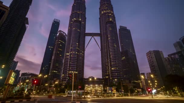 Time Lapse Van Zonsopgang Scène Skyline Van Stad Van Kuala — Stockvideo