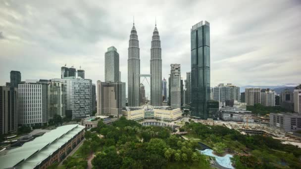 Lapso Tiempo Escena Del Atardecer Kuala Lumpur Horizonte Ciudad — Vídeos de Stock