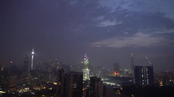 Kuala Lumpur Malaysia September 2018 Upprätta Filmiska Skott Sunrise Blå — Stockvideo