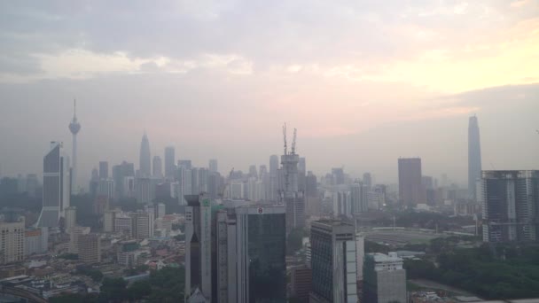 Kuala Lumpur Malajzia 2018 Szeptember Létrehozó Filmszerű Shot Sunrise Kék — Stock videók