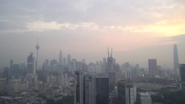 Kuala Lumpur Malaysia September 2018 Upprätta Filmiska Skott Sunrise Blå — Stockvideo