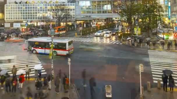 Shibuya Crossing Tokio Een Van Drukste Kruising Van Weg Wereld — Stockvideo