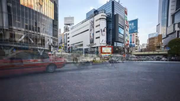 东京石谷十字路口是世界上最繁忙的交叉口之一 可翻越的交叉口 时间流逝 — 图库视频影像