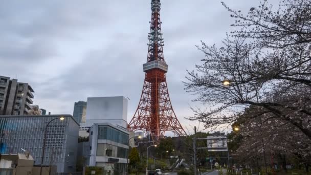 Время Пасмурного Восхода Солнца Токио Temptup — стоковое видео