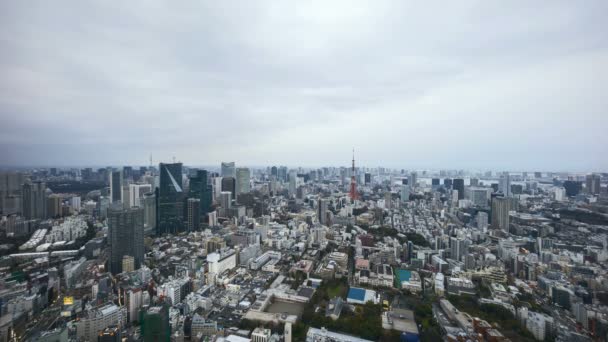 Tokyo City Tokyo Kulesi Nin Ufuk Çizgisinde Gün Batımından Geceye — Stok video