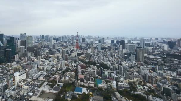Tokyo City Tokyo Kulesi Nin Ufuk Çizgisinde Gün Batımından Geceye — Stok video