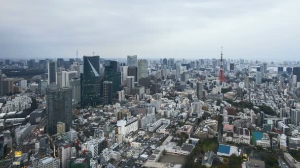 Tokyo City Tokyo Kulesi Nin Ufuk Çizgisinde Gün Batımından Geceye — Stok video