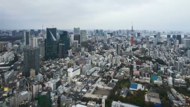 Tokyo City Tokyo Kulesi Nin Ufuk Çizgisinde Gün Batımından Geceye — Stok video
