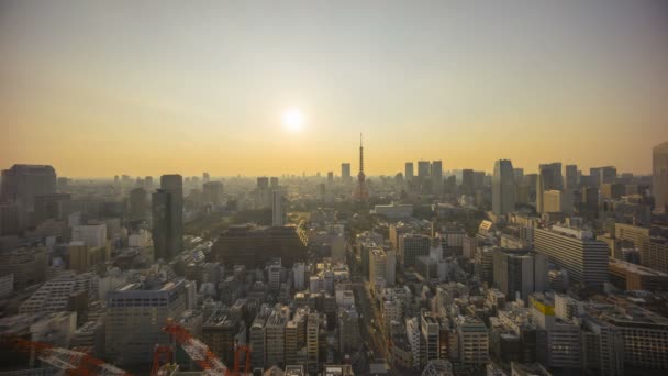 Time Lapse Sunset Day Night Scene Tokyo City Skyline Tokyo — Video