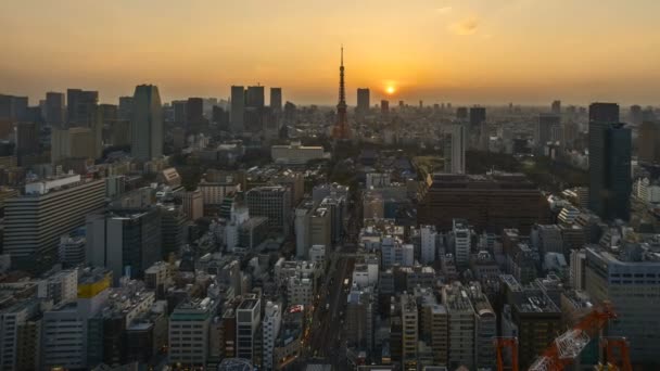 Laps Temps Nuit Jour Jour Scène Lever Soleil Tokyo Skyline — Video