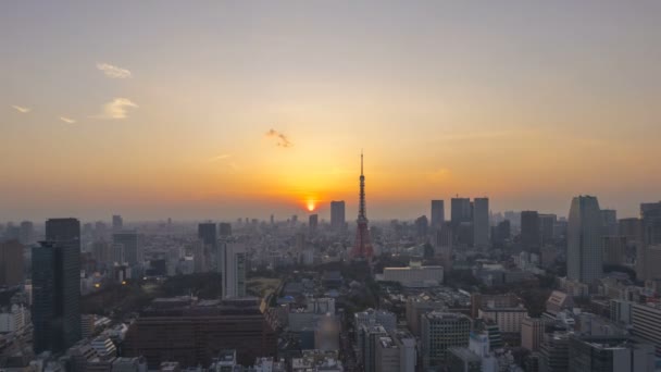 Time Lapse Sunset Day Night Scene Tokyo City Skyline Tokyo — Vídeos de Stock