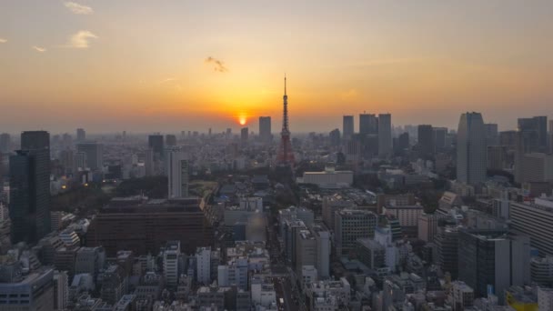 Час Пропуску Заходу Сонця День Ніч Токійському Міському Небі Токійською — стокове відео