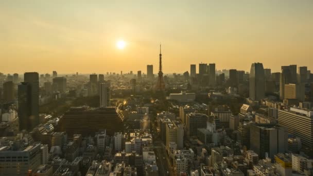 Час Пропуску Заходу Сонця День Ніч Токійському Міському Небі Токійською — стокове відео