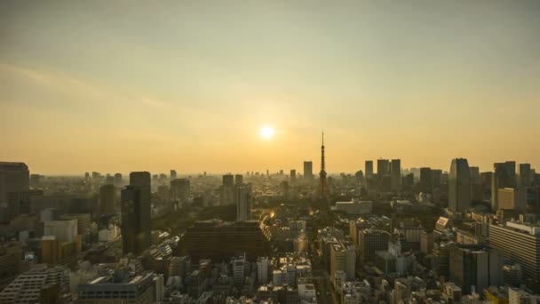 Time Lapse Sunset Day Night Scene Tokyo City Skyline Tokyo — Vídeos de Stock