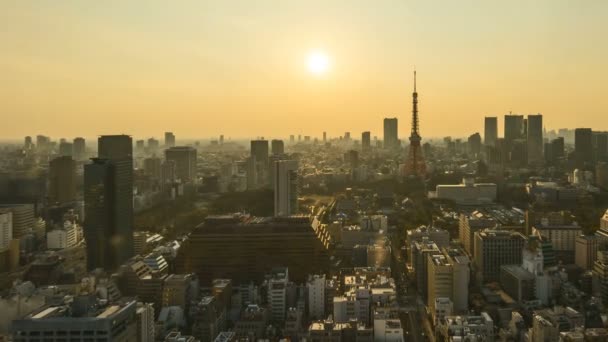 Time Lapse Sunset Day Night Scene Tokyo City Skyline Tokyo — Video