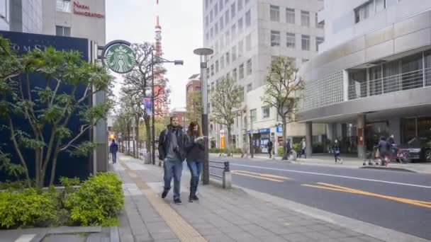 Tokio Japonsko Dubna 2017 Rollový Filmový Záznam Turistické Místní Procházky — Stock video