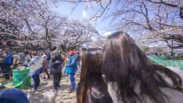Токіо Японія Квітня 2017 Пропуск Часу Туристів Місцевих Відвідувачів Парку — стокове відео