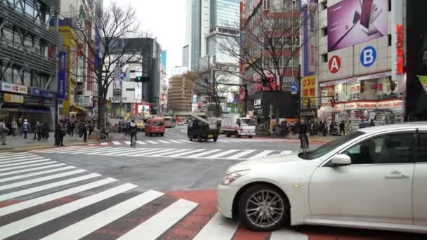 Shibuya Tokyo Jepang April 2017 Roll Sinematik Membangun Cuplikan Shibuya — Stok Video
