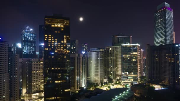 Kuala Lumpur Malaysia Jun 2020 Time Lapse Night Scene Moon — Stock Video