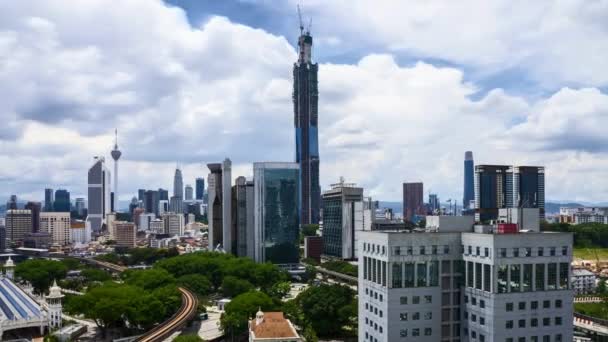 Nuvole Rotolanti Sulla Città Kuala Lumpur Time Lapse Zoom Fuori — Video Stock