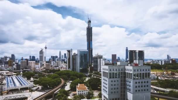 Rolling Clouds City Kuala Lumpur Time Lapse Zoom — Stock Video