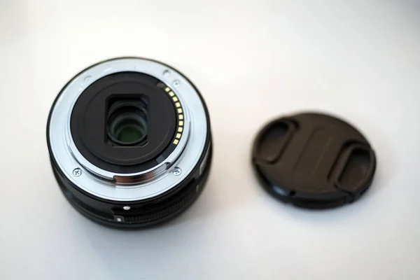 Lensa Kamera Dan Tutup Bagian Belakang Tutup Dekat — Stok Foto