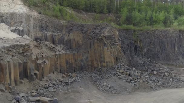Shot from the air. Basalt deposits — Stock Video
