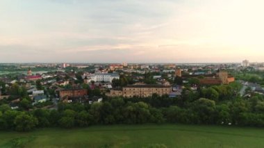 Antik Lutsk şehrinin tarihi kısmı. Hava görünümü.