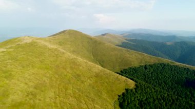 Gemba Dağı 'nın havadan görünüşü. Ukrayna Karpat Dağları.