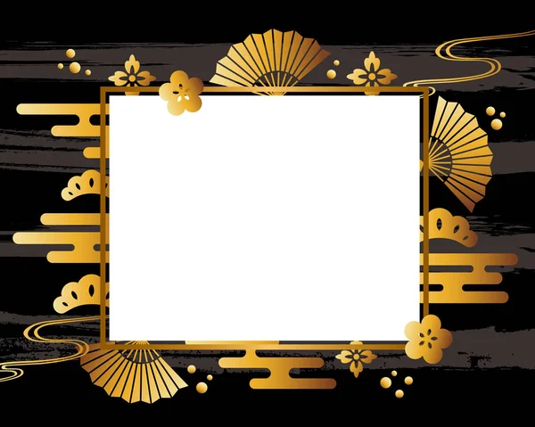 Vector Background Golden Japanese Pattern — Stock Vector