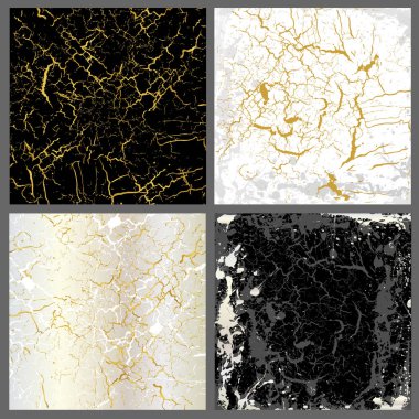 altın karışımı mermer arka plan seti
