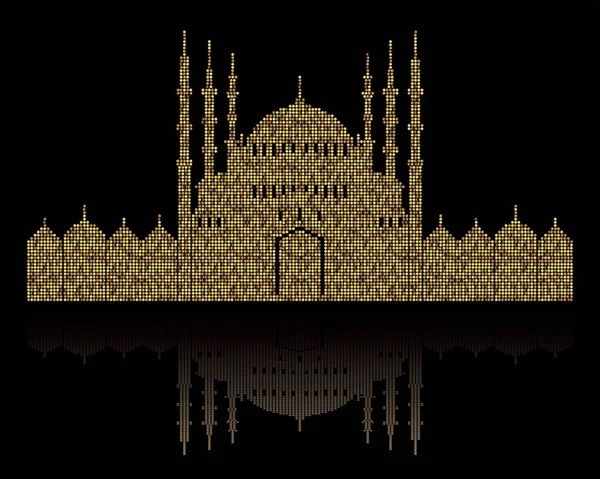 Stippled Illustration Mosque Dome Minaret — Stock Vector