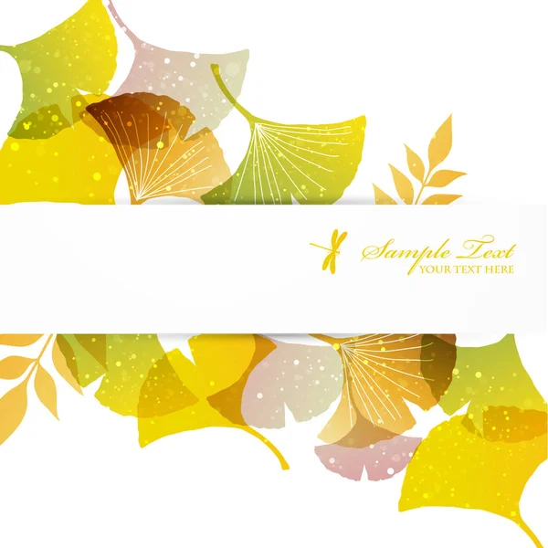 Autunno Sfondo Con Foglie Ginkgo — Vettoriale Stock