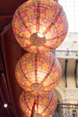 Çin yeni yıl kutlama. üç Çince fenerler 